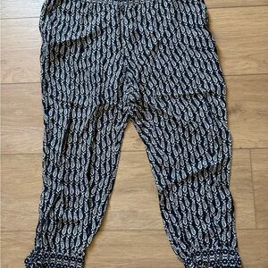 LOFT Blue and White Patterned Trousers